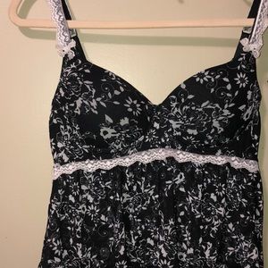 Black floral lingerie top